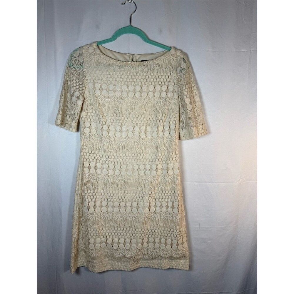 Jessica Howard Dress Womens Size 6 Ivory Lace Shift Sheath Knee Length - Picture 3 of 13